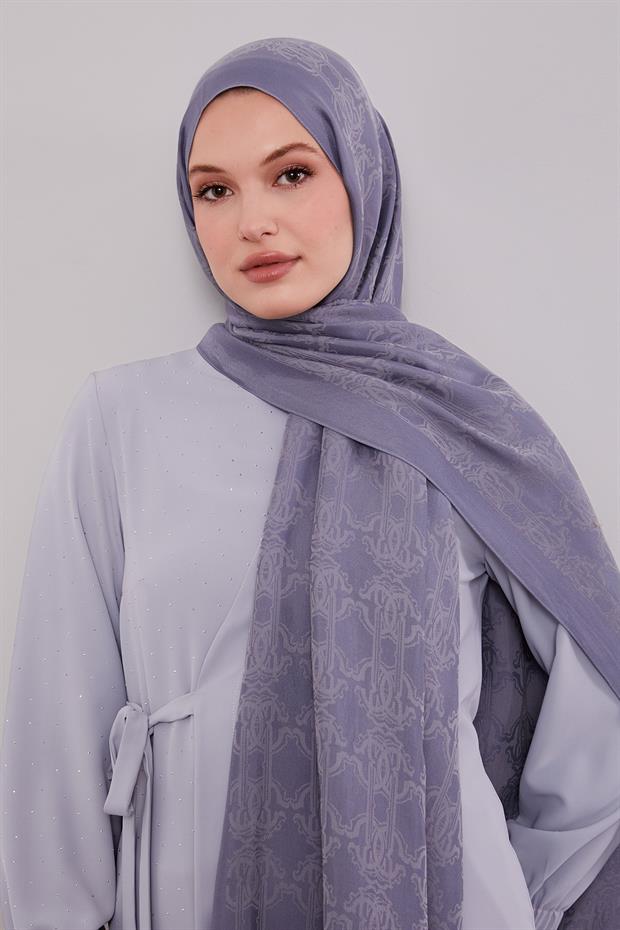 Açık Mavi Tuğra Desen Grazia Şal