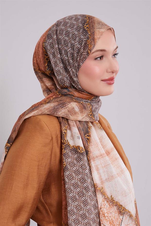 A.Yeşil Karışık Desen Pamuk Şal