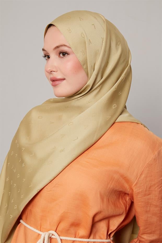 Açık Yeşil Mini LVD Baskılı Jakarlı Şal