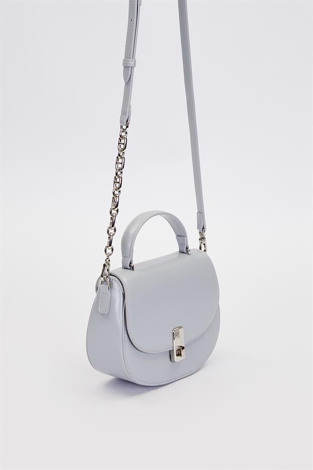 Açık Mavi Zincir Askı Detaylı El Çantası