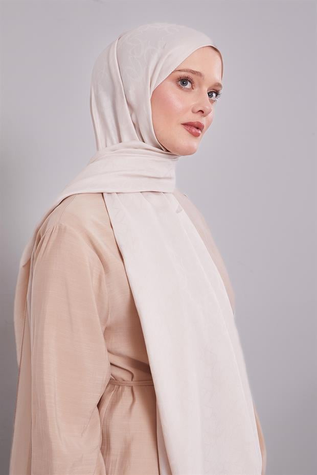 Açık Bej Geometrik Desen Grazia Şal