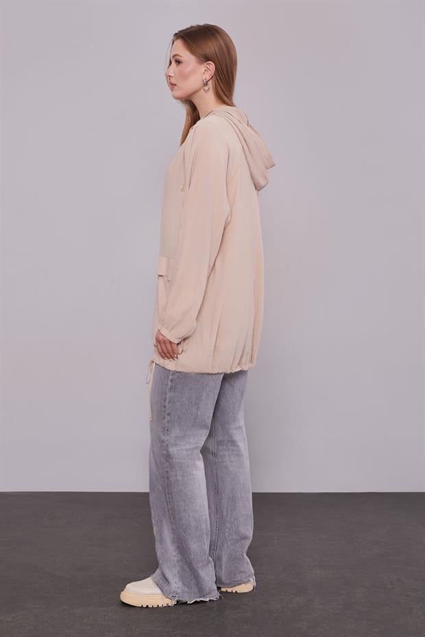 A.Bej Kapüşonlu Bürümcük Kap