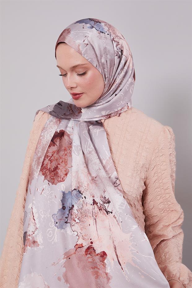 Açık Menekşe Batik Desen Twill Şal