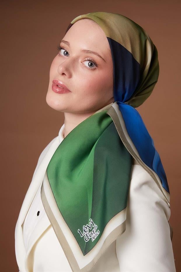 Açık Vizon Parçalı Desen Aura Eşarp