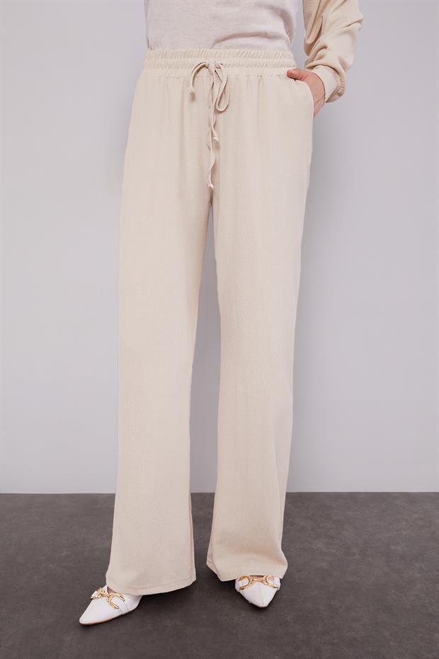 Açık Bej Omzu Taş İşlemeli İkili Takım