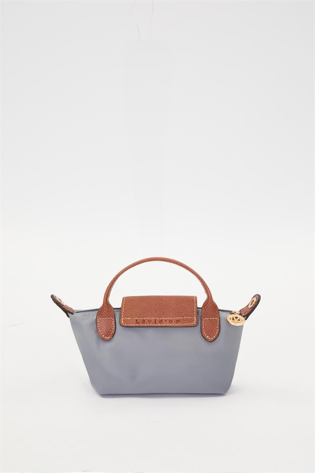A.Mavi Deri Kapak Detaylı El Çantası