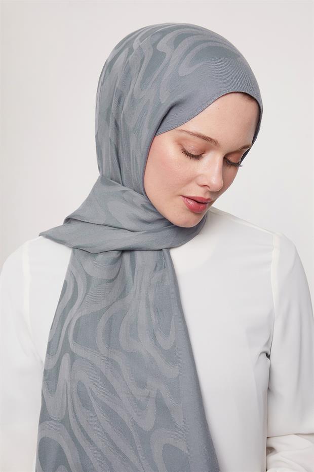 A.Mavi Soyut Desen Grazia Şal