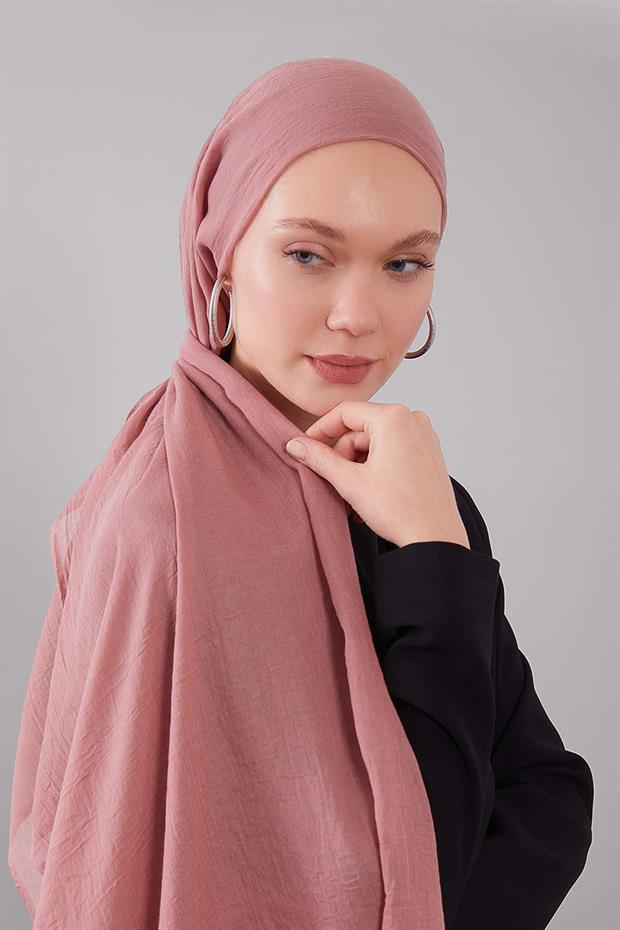 Açık Gül Düz Hawai Şal