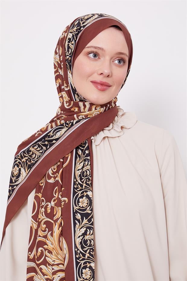 A.Kahve Varak Desen Love Şal