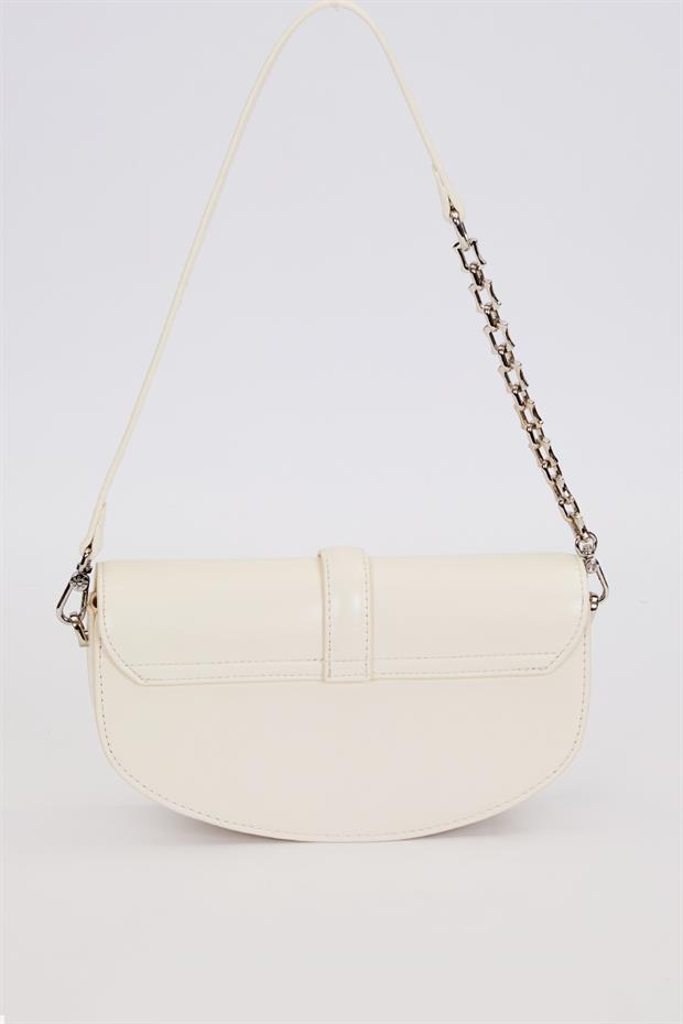 Açık Sarı Metal Detaylı Omuz Çantası