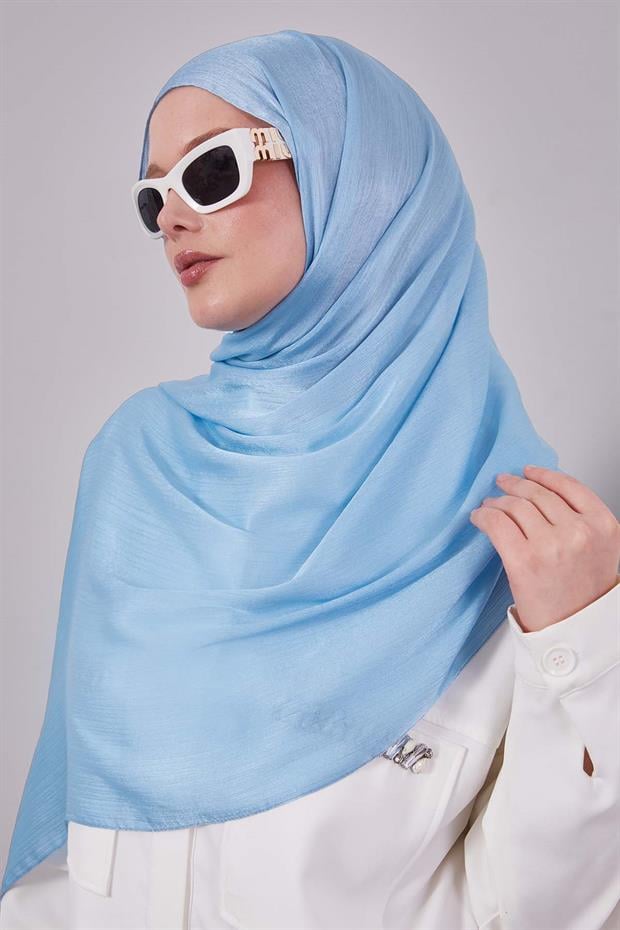 Açık Mavi Janjan Şal