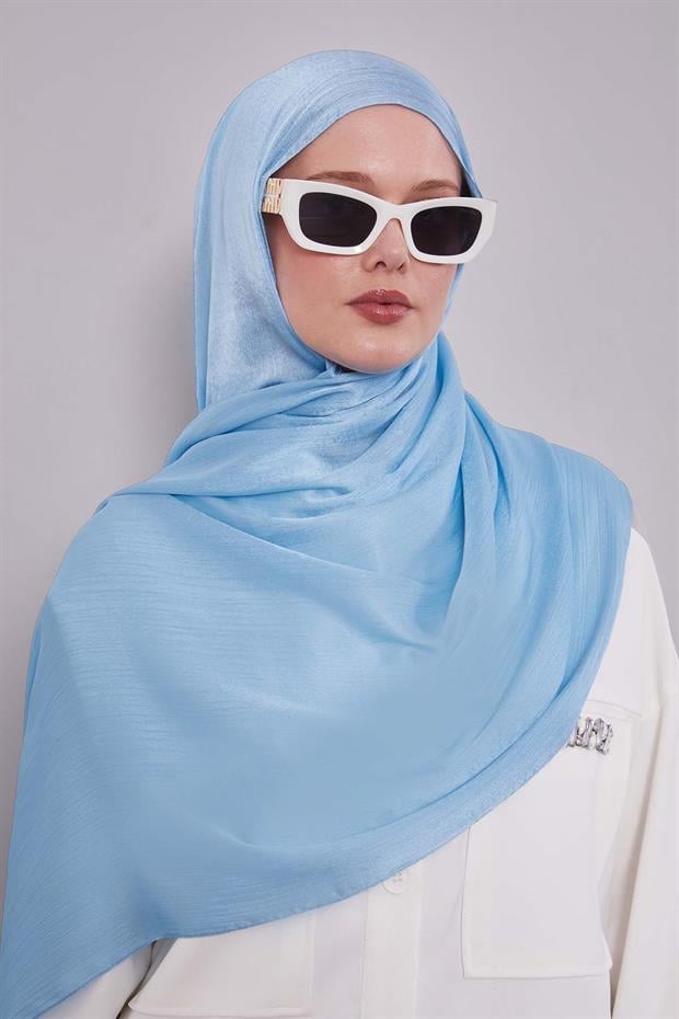 Açık Mavi Janjan Şal