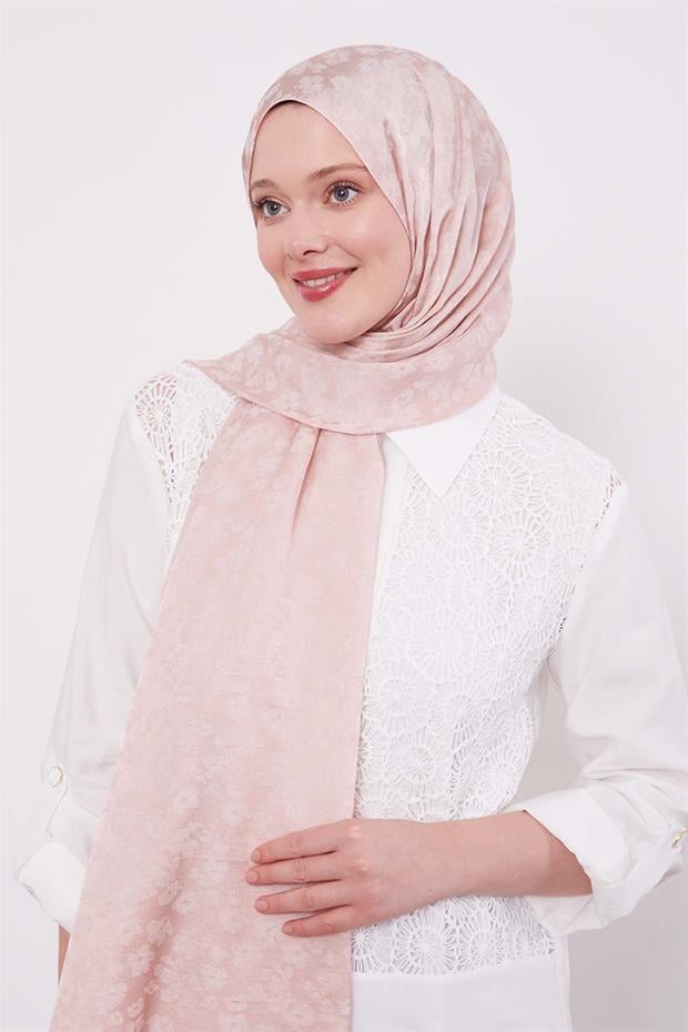 A.Pembe Leopar Desen İtalyan Jakar Şal