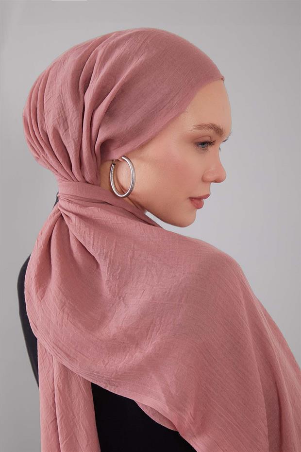 Açık Gül Düz Hawai Şal