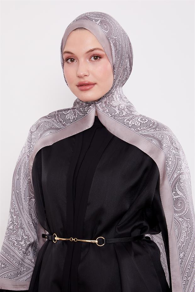 Açık Vizon Sarmal Hint İpeği Şal