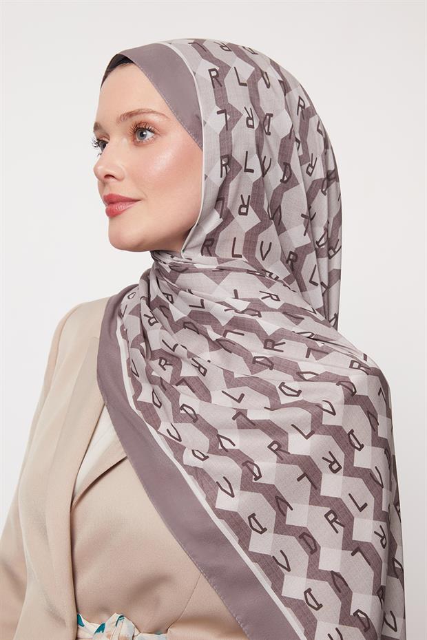 Açık Vizon Petek Desen Love Şal