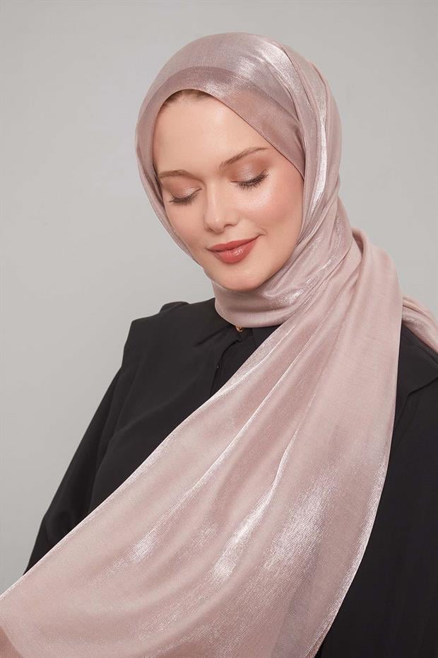 Açık Menekşe Şerit Desen Kehribar Şal