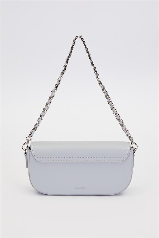 Açık Mavi Silver Kilit Detaylı Omuz Çantası