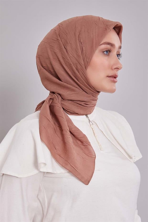 Açık Kahve Kraş Şifon Eşarp
