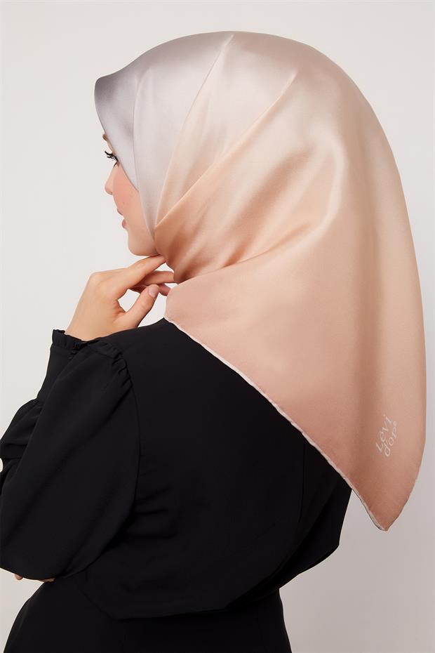 A.Pembe Geçişli Twill İpek Eşarp