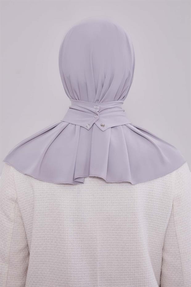 Açık Gri Pratik Spor Çıtçıt Şal Bone