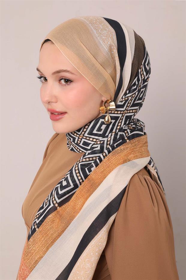 A.Somon Yıldız Desen Pamuk Şal