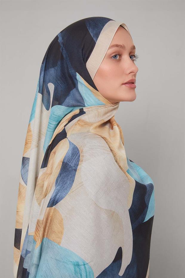 Açık Vizon Çiçek Desen Sport Şal