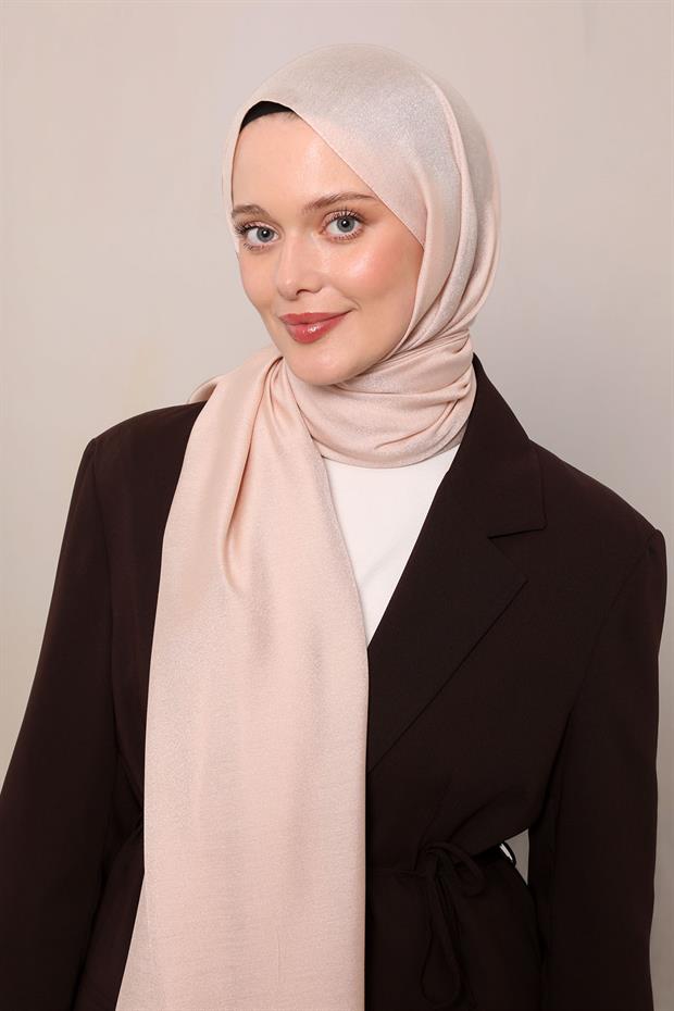 Açık Pembe Simli Bodrum Şal