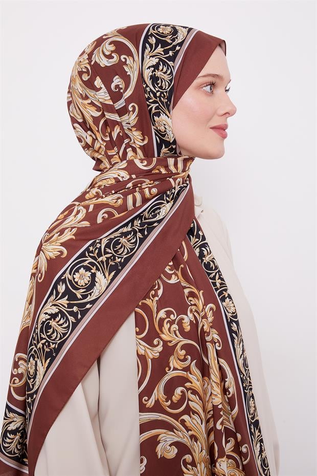 A.Kahve Varak Desen Love Şal