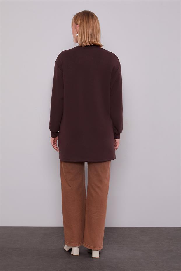 Acı Kahve İnci Detaylı Sweatshirt