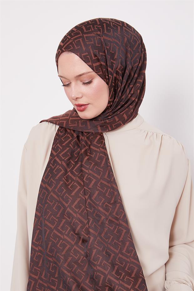 Acı Kahve L Desen İtalyan Jakar Şal