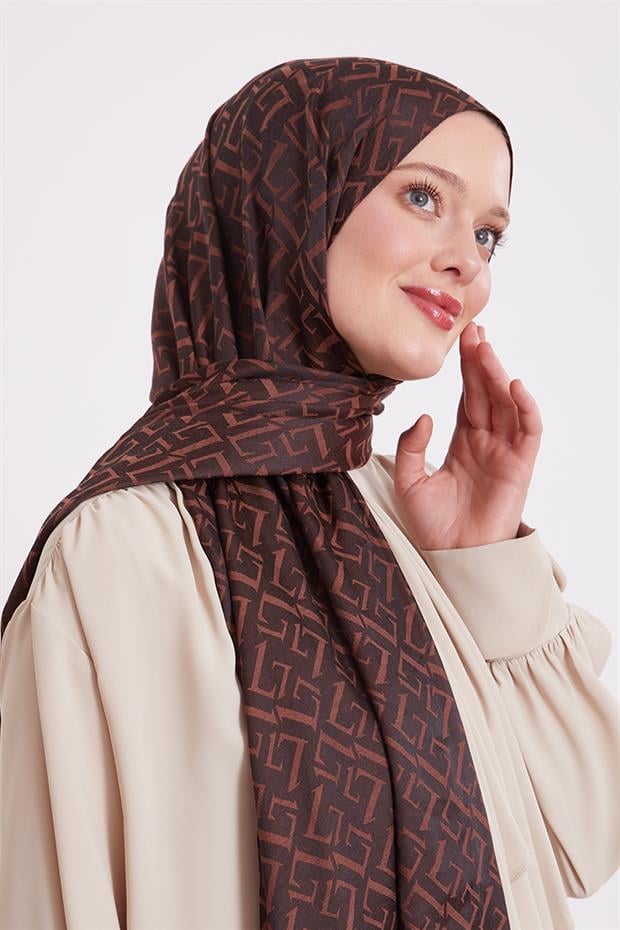 Acı Kahve L Desen İtalyan Jakar Şal