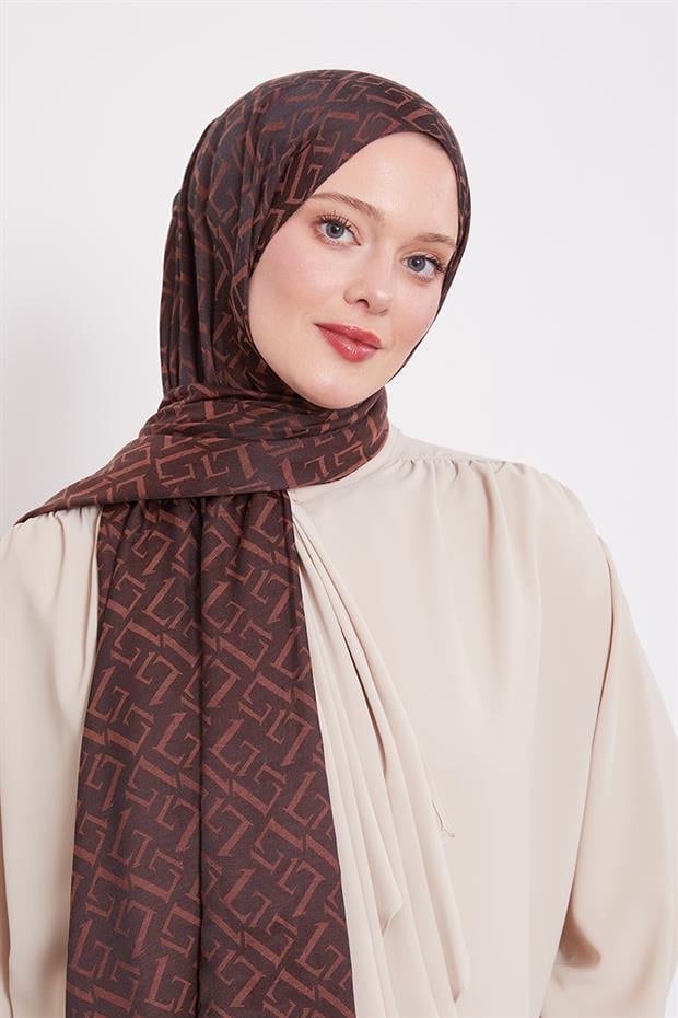 Acı Kahve L Desen İtalyan Jakar Şal