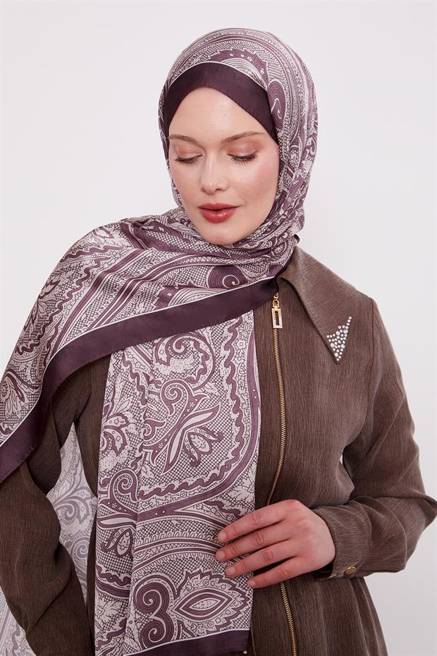 Acı Kahve Sarmal Hint İpeği Şal