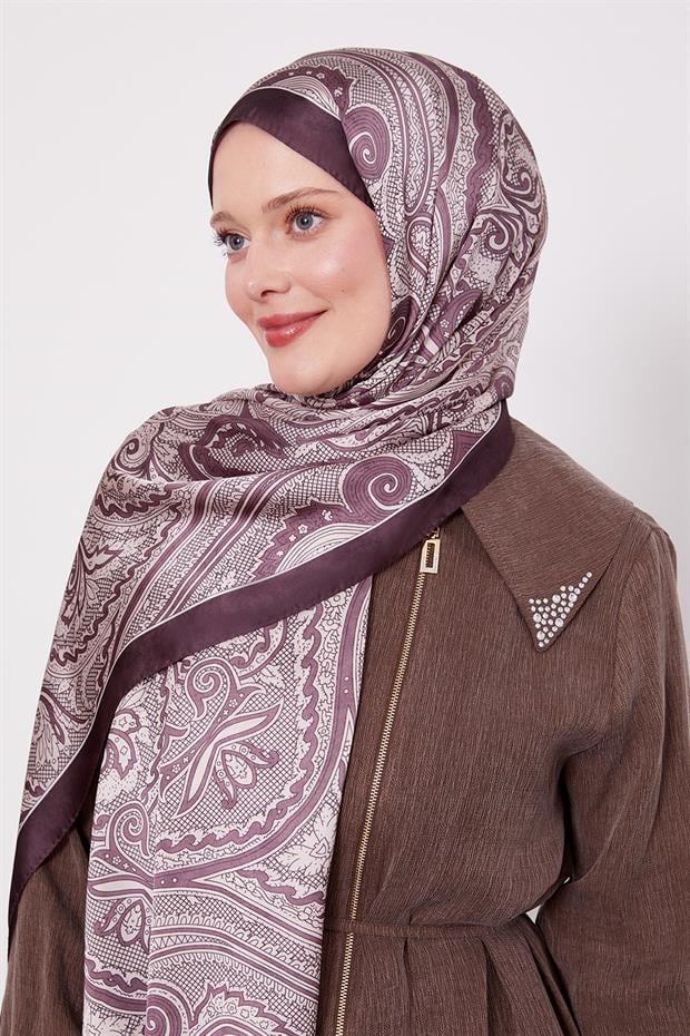 Acı Kahve Sarmal Hint İpeği Şal