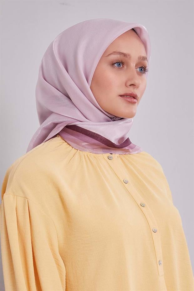 Açık Eflatun Kehribar Eşarp