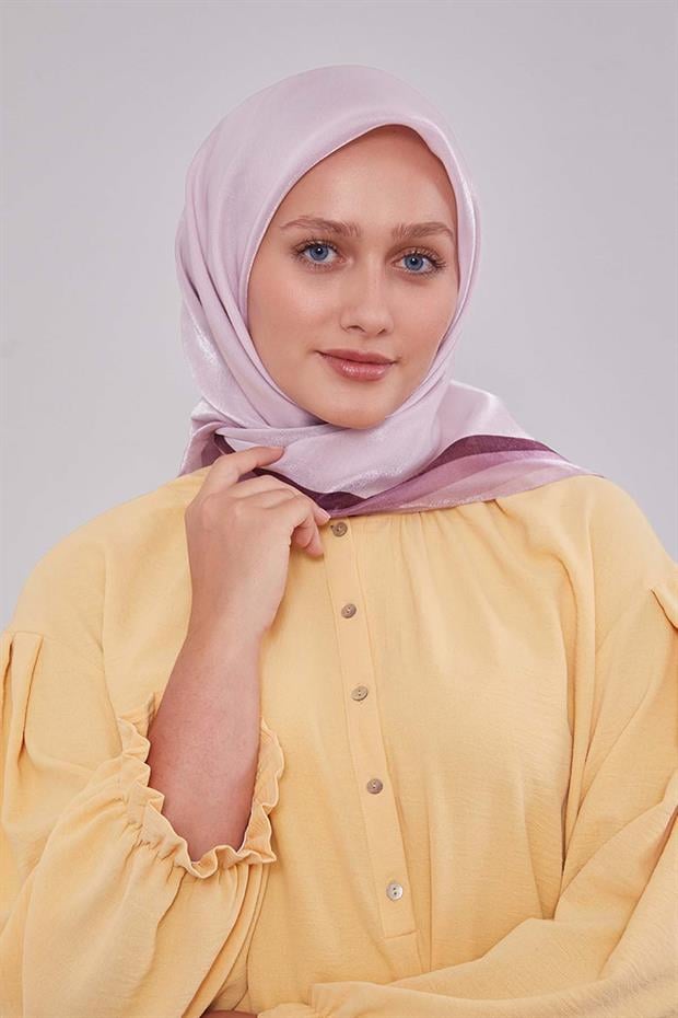 Açık Eflatun Kehribar Eşarp