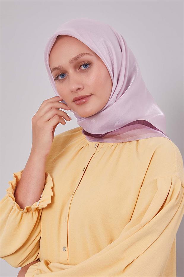 Açık Eflatun Kehribar Eşarp