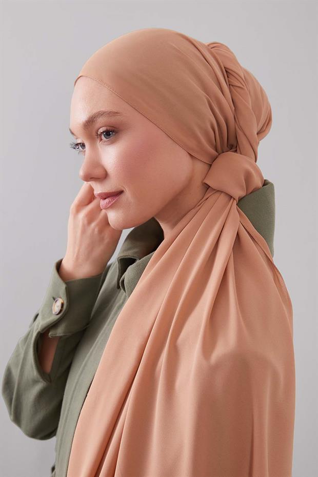 Açık Kahve Lux Şifon Şal