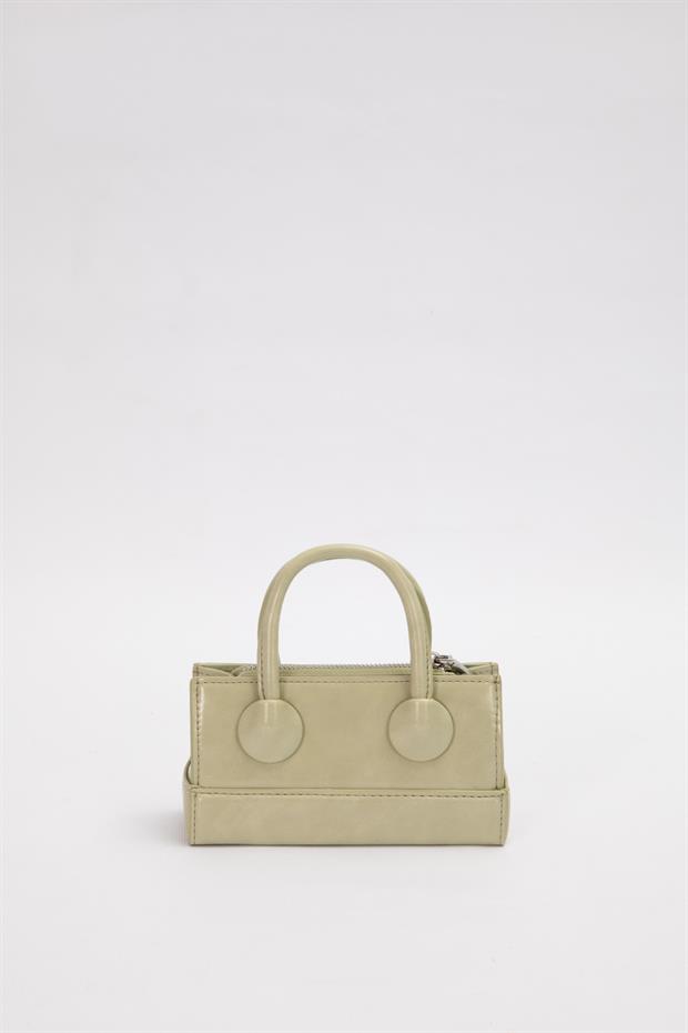 Açık Yeşil Ayarlanabilir Kilit Detaylı El Çantası