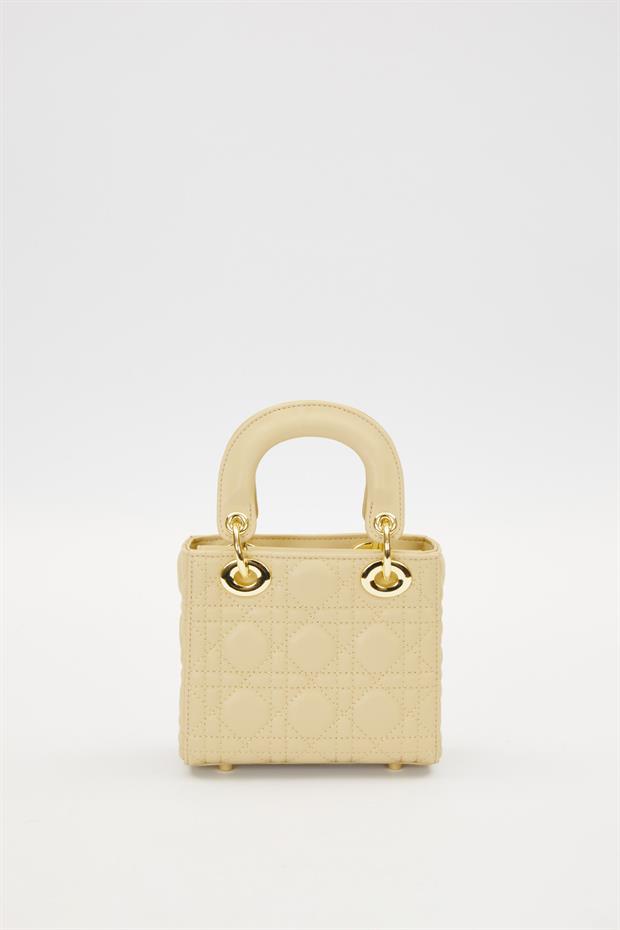 Açık Yeşil Kare Gold Zincir Detaylı El Çantası