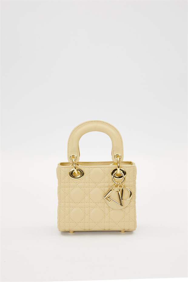 Açık Yeşil Kare Gold Zincir Detaylı El Çantası