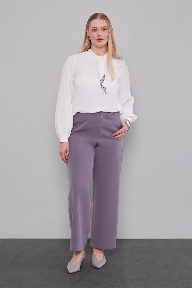 Antrasit Beli Lastikli Pantolon