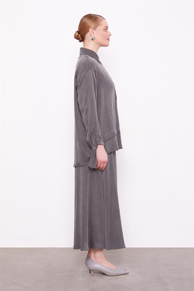 Antrasit Cep Detaylı İkili Takım