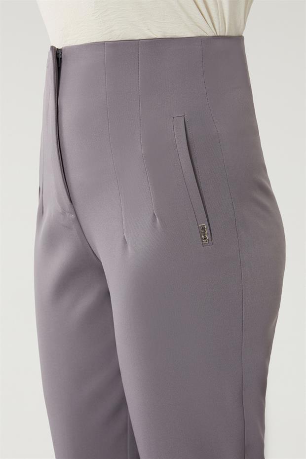 Antrasit Çift Pliseli Kumaş Havuç Pantolon