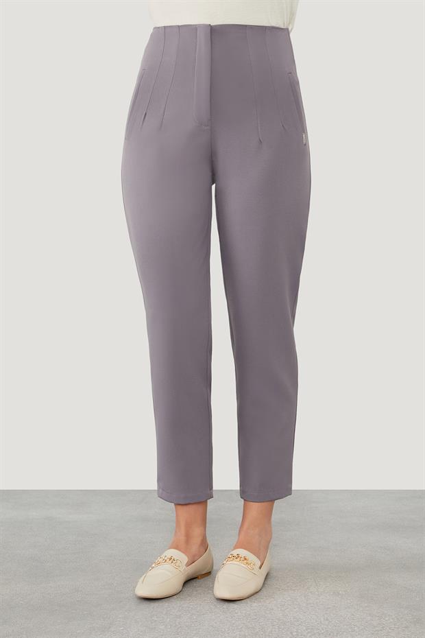 Antrasit Çift Pliseli Kumaş Havuç Pantolon