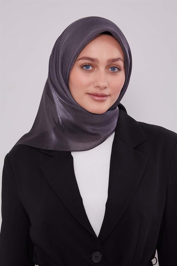 Antrasit Çift Renk Kehribar Eşarp