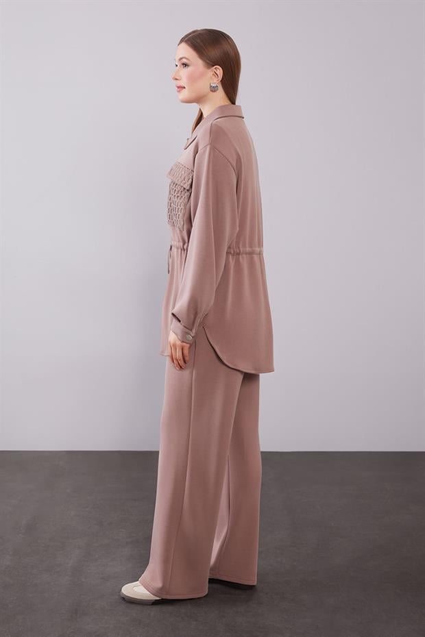 Antrasit File Cep Detaylı İkili Takım