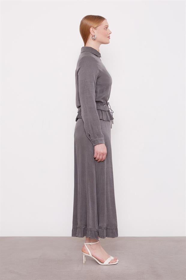 Antrasit Fırfır Detaylı Cupra Etek Takım