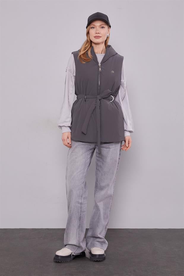 Antrasit - Gri Yelekli Sweat Spor Takım